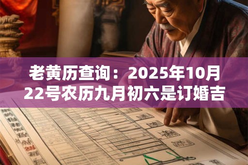 老黄历查询:2025年10月22号农历九月初六是订婚吉日吗 老黄历查询:2025年10月22号农历九月初六是订婚吉日吗