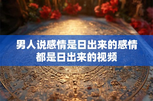 男人说感情是日出来的感情都是日出来的视频