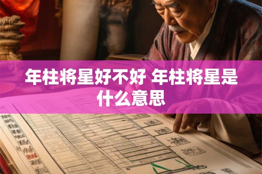 年柱将星好不好 年柱将星是什么意思
