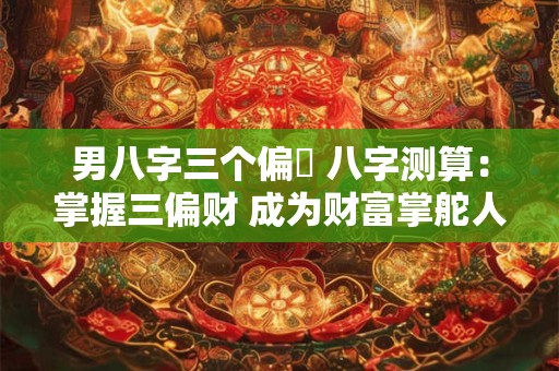 男八字三个偏財 八字测算：掌握三偏财 成为财富掌舵人！