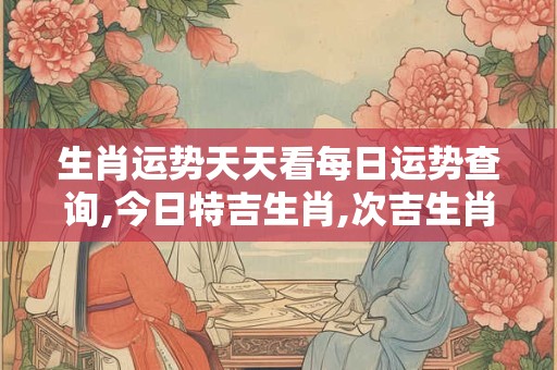 生肖运势天天看每日运势查询,今日特吉生肖,次吉生肖