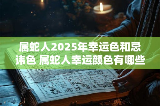 属蛇人2025年幸运色和忌讳色 属蛇人幸运颜色有哪些