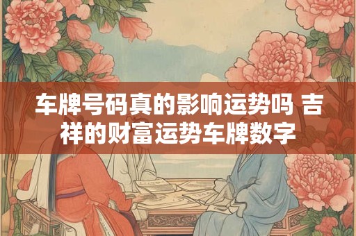 车牌号码真的影响运势吗 吉祥的财富运势车牌数字