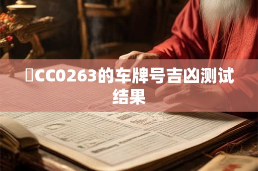 粵CC0263的车牌号吉凶测试结果