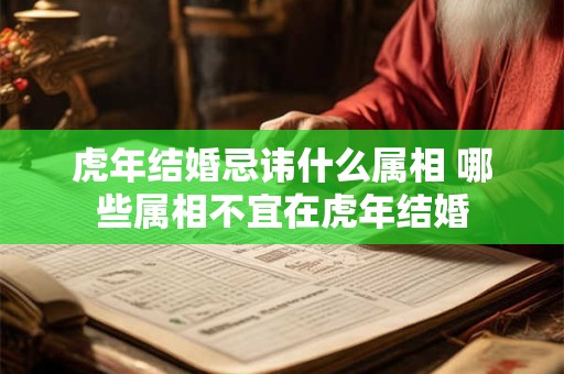 虎年结婚忌讳什么属相 哪些属相不宜在虎年结婚