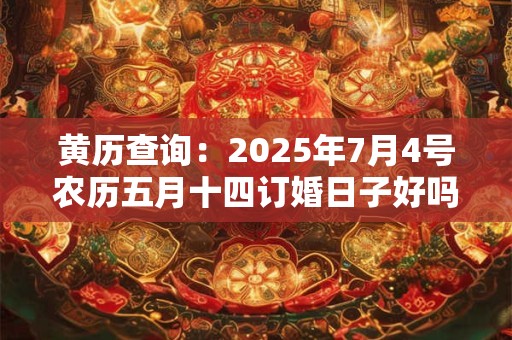 黄历查询：2025年7月4号农历五月十四订婚日子好吗