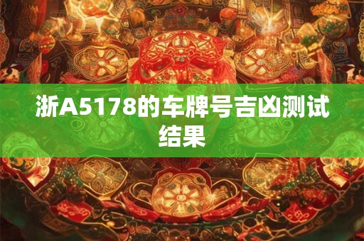 浙A5178的车牌号吉凶测试结果