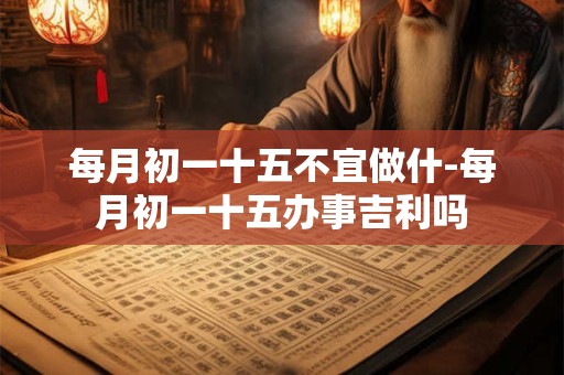 每月初一十五不宜做什-每月初一十五办事吉利吗