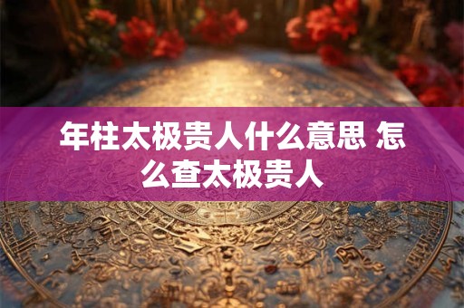 年柱太极贵人什么意思 怎么查太极贵人 年柱太极贵人什么意思 怎么查太极贵人