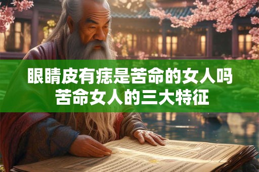 眼睛皮有痣是苦命的女人吗 苦命女人的三大特征