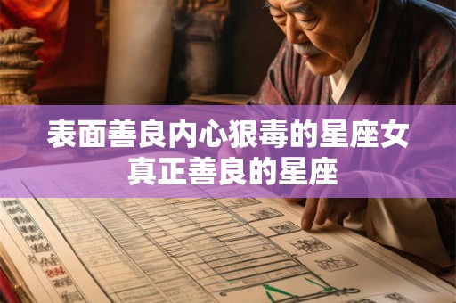 表面善良内心狠毒的星座女 真正善良的星座