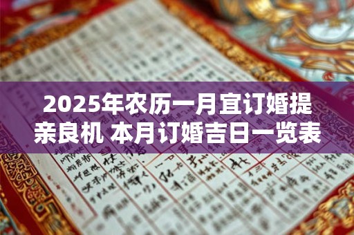 2025年农历一月宜订婚提亲良机 本月订婚吉日一览表