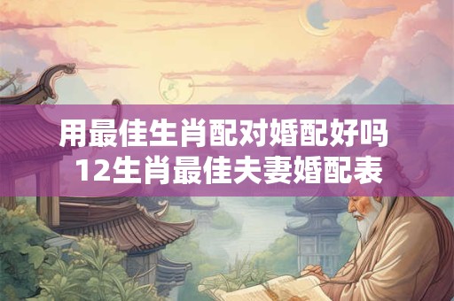 用最佳生肖配对婚配好吗 12生肖最佳夫妻婚配表