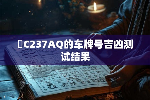 魯C237AQ的车牌号吉凶测试结果