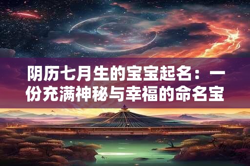 阴历七月生的宝宝起名:一份充满神秘与幸福的命名宝典 阴历七月生的宝宝起名:一份充满神秘与幸福的命名宝典
