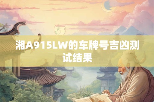 湘A915LW的车牌号吉凶测试结果