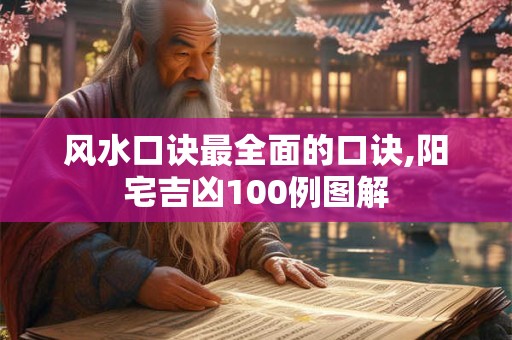 风水口诀最全面的口诀,阳宅吉凶100例图解 风水口诀最全面的口诀,阳宅吉凶100例图解