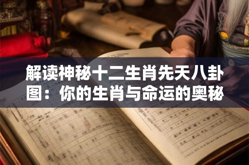 解读神秘十二生肖先天八卦图：你的生肖与命运的奥秘！