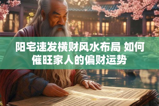 阳宅速发横财风水布局 如何催旺家人的偏财运势
