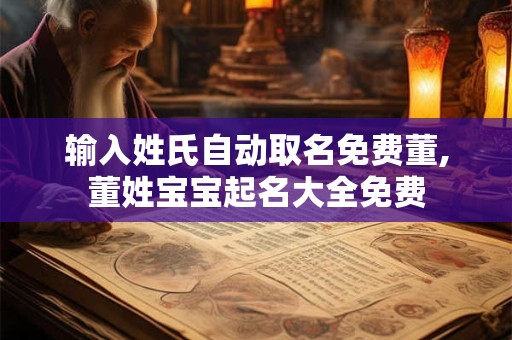 输入姓氏自动取名免费董,董姓宝宝起名大全免费