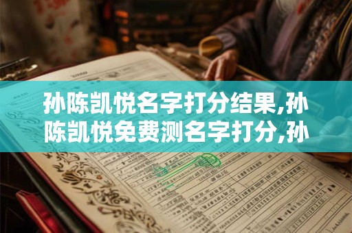 详细阅读:孙陈凯悦名字打分结果,孙陈凯悦免费测名字打分,孙陈凯悦周易免费测名字打分 孙陈凯悦名字打分结果,孙陈凯悦免费测名字打分,孙陈凯悦周易免费测名字打分