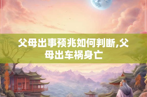 父母出事预兆如何判断,父母出车祸身亡