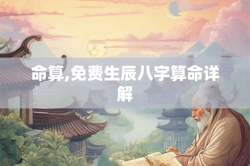 命算,免费生辰八字算命详解