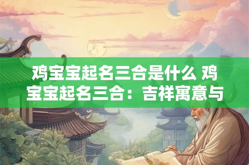 鸡宝宝起名三合是什么 鸡宝宝起名三合:吉祥寓意与独特风格 鸡宝宝起名三合是什么 鸡宝宝起名三合:吉祥寓意与独特风格