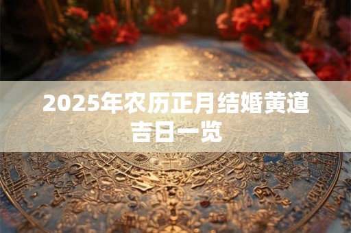 2025年农历正月结婚黄道吉日一览