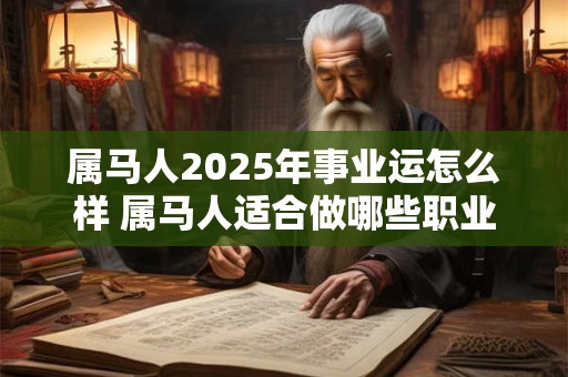 属马人2025年事业运怎么样 属马人适合做哪些职业