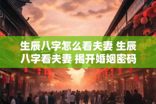 生辰八字怎么看夫妻 生辰八字看夫妻 揭开婚姻密码