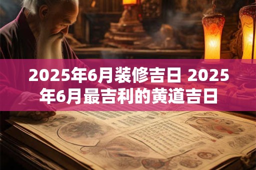 2025年6月装修吉日 2025年6月最吉利的黄道吉日