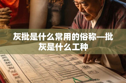 灰批是什么常用的俗称—批灰是什么工种