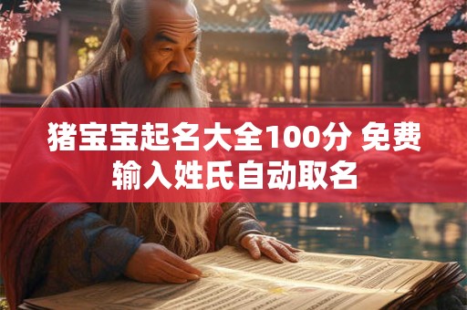猪宝宝起名大全100分 免费输入姓氏自动取名