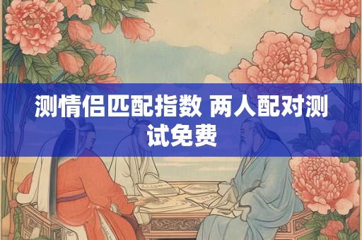 测情侣匹配指数 两人配对测试免费