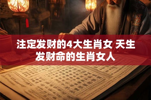 注定发财的4大生肖女 天生发财命的生肖女人