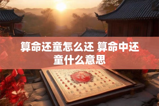 算命还童怎么还 算命中还童什么意思