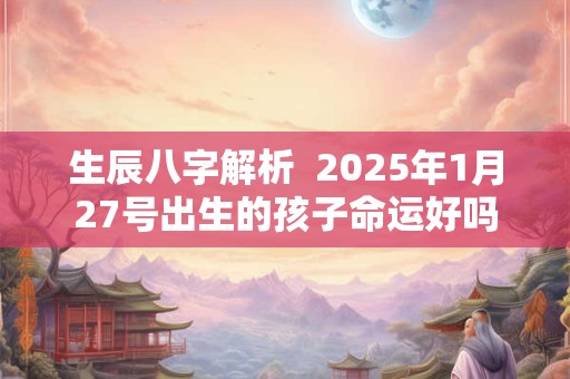 生辰八字解析 2025年1月27号出生的孩子命运好吗 生辰八字解析 2025年1月27号出生的孩子命运好吗