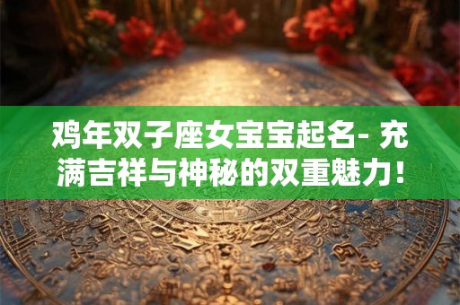 鸡年双子座女宝宝起名- 充满吉祥与神秘的双重魅力! 鸡年双子座女宝宝起名- 充满吉祥与神秘的双重魅力!