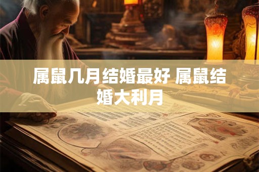 属鼠几月结婚最好 属鼠结婚大利月