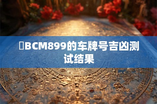 粵BCM899的车牌号吉凶测试结果