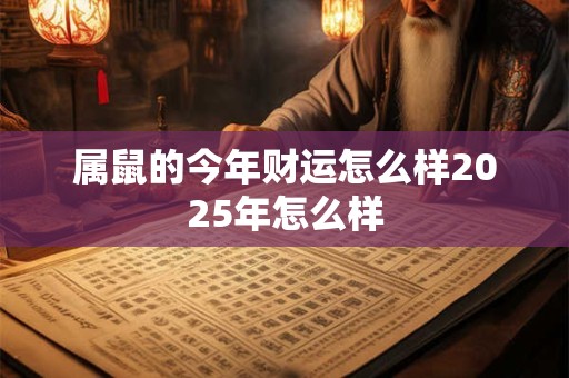 属鼠的今年财运怎么样2025年怎么样