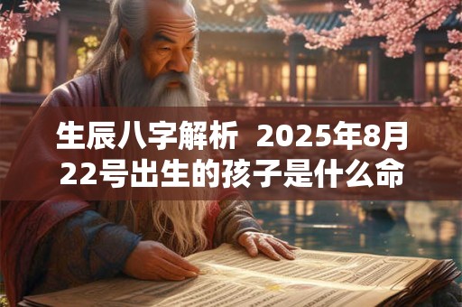生辰八字解析  2025年8月22号出生的孩子是什么命