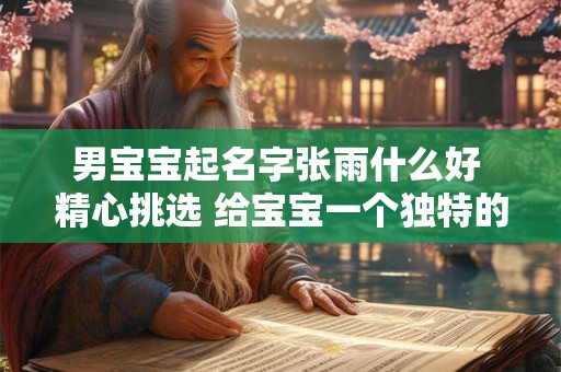 男宝宝起名字张雨什么好 精心挑选 给宝宝一个独特的名字