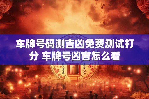 车牌号码测吉凶免费测试打分 车牌号凶吉怎么看