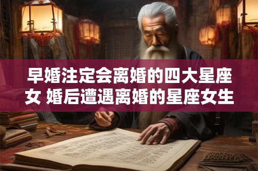 早婚注定会离婚的四大星座女 婚后遭遇离婚的星座女生