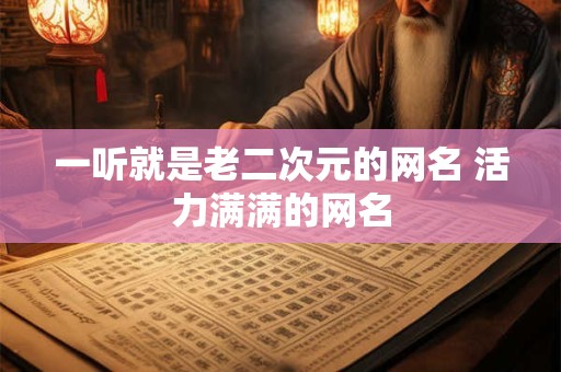 一听就是老二次元的网名 活力满满的网名