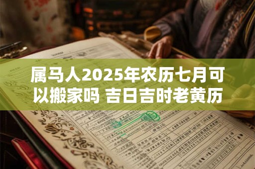 属马人2025年农历七月可以搬家吗 吉日吉时老黄历查询