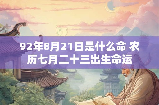 92年8月21日是什么命 农历七月二十三出生命运