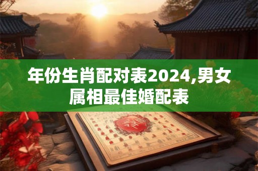 年份生肖配对表2024,男女属相最佳婚配表